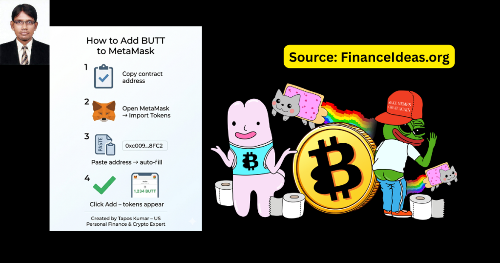 Manual add $Butt using the contract address