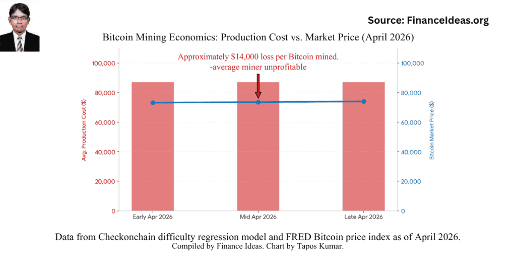 Bitcoin miner production cost vs price